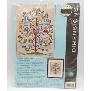 Dimensions Vintage Family Tree Counted Cross-Stitch Kit #70-73817 Sealed
